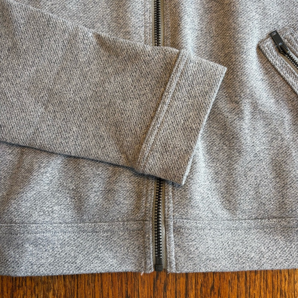 Banana Republic Factory Pique Moto Jacket in light gray size Medium - Picture 7 of 10